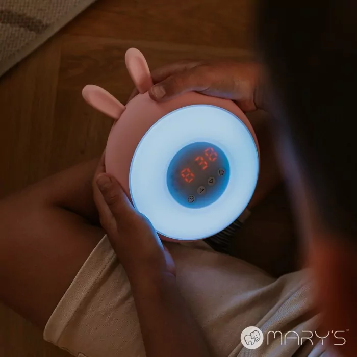 Budzik lampka nocna LED RGB biały królik - tantis.pl