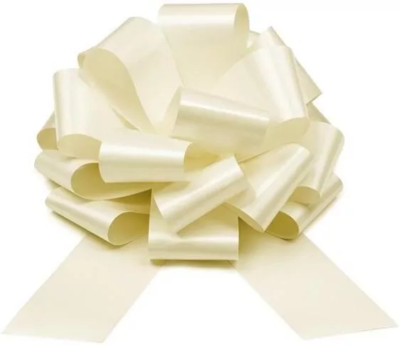 Kokarda dekoracyjna DIY złamana biel 30cm - tantis.pl