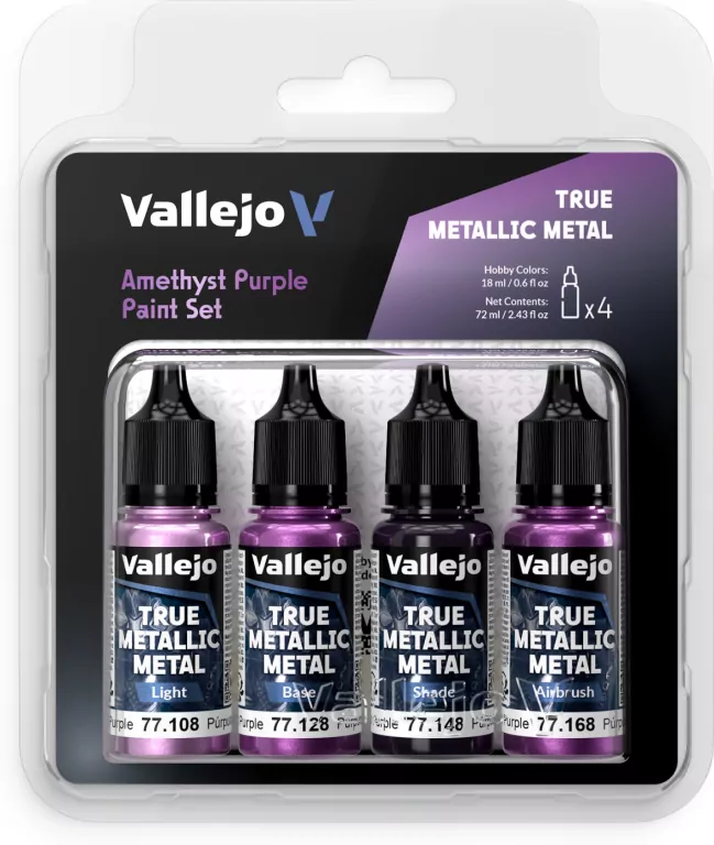 Vallejo: 77.255 - True Metallic Metal - Amethyst Purple Paint Set - tantis.pl