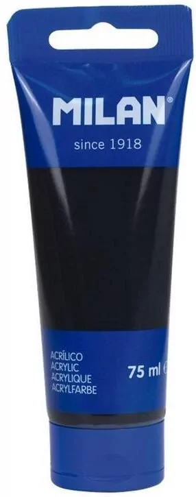 Farba akrylowa w tubce 75ml odrzutowa czerń MILAN - tantis.pl