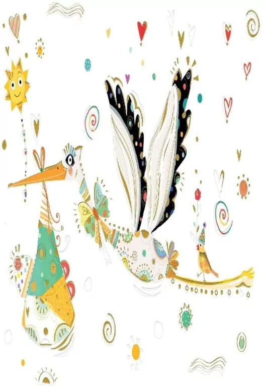 Karnet B6 + koperta: Narodziny Bocian - tantis.pl