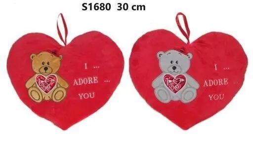 Poduszka Serce miś 30cm MIX - tantis.pl