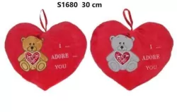 Poduszka Serce miś 30cm MIX