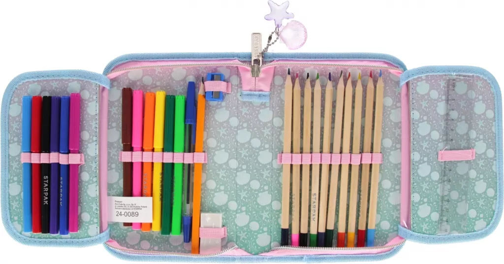 Piórnik 1zamek 2klapki z wyposażeniem Shell - tantis.pl