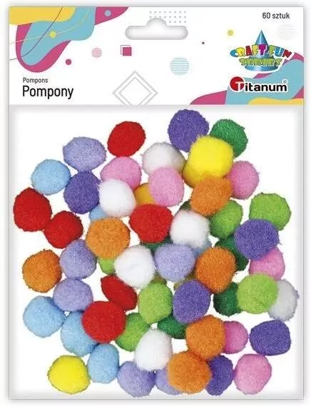 Pompony poliestrowe 20mm. Mix - tantis.pl