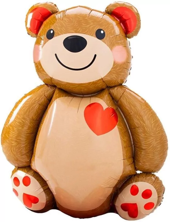 Balon foliowy Miś z serduszkiem 48x65cm - tantis.pl