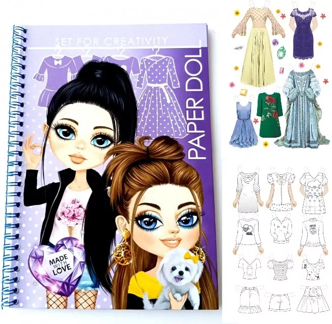 Lalki. Wycinanki, kolorowanki - fioletowe - tantis.pl