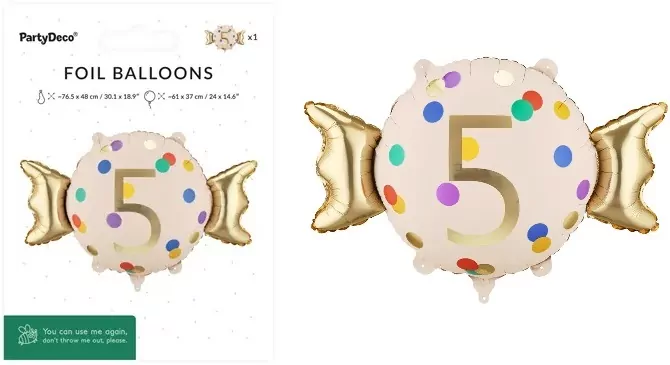 Balon foliowy Cukierek 5 61x37cm - tantis.pl