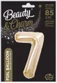 Balon foliowy. Cyfra 7 szampańska 85cm - tantis.pl
