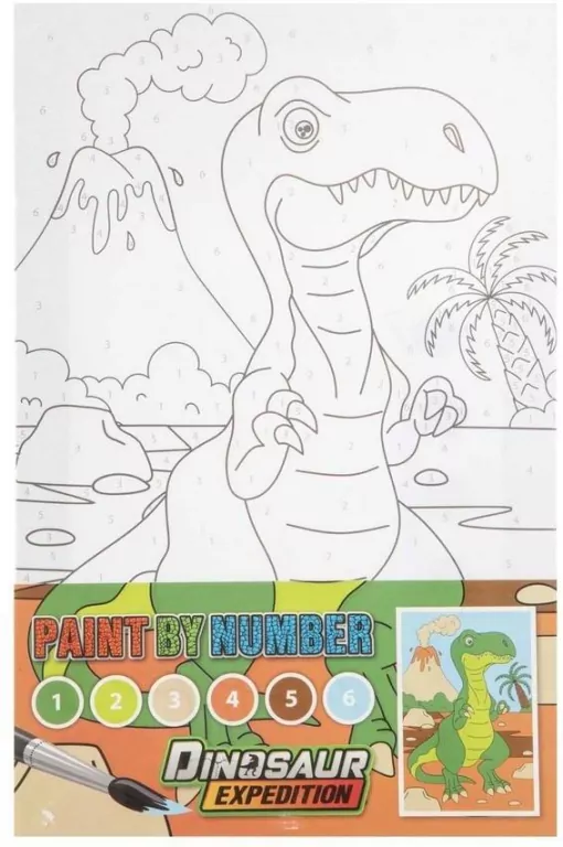 Malowanie po numerach Dino zielony - tantis.pl