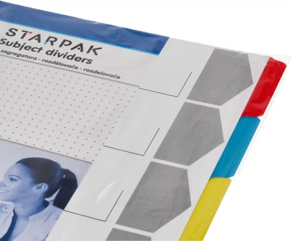 Starpak. Przekładka A4 kartonowa, 5 kolorów - tantis.pl