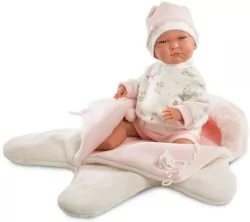 Lalka bobas w różowym kombinezonie