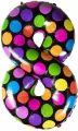 Balon foliowy cyferka 8 w kropki - tantis.pl