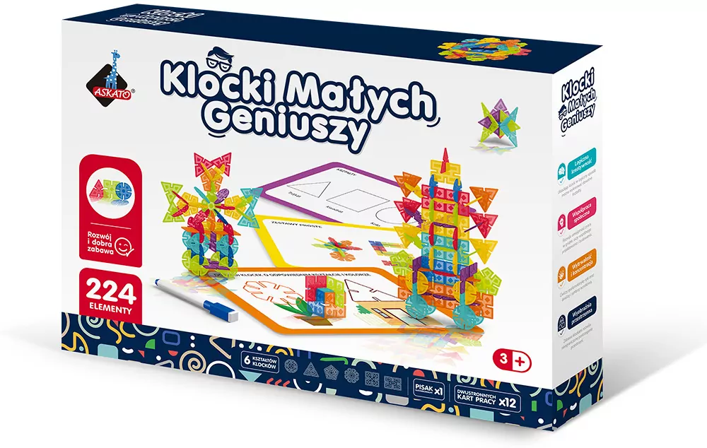 Klocki małych geniuszy 224el. Śnieżynki - tantis.pl
