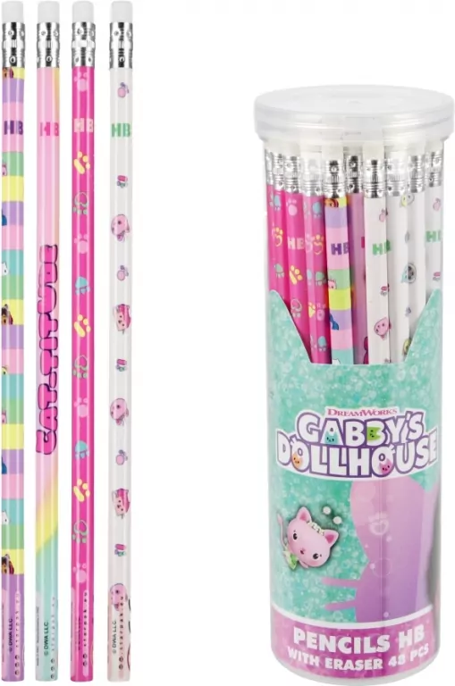 Ołówek z gumką HB Gabby's Dollhouse (48szt) - tantis.pl