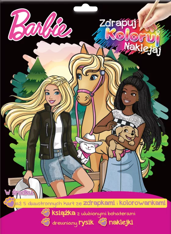 Barbie. Zdrapuj, koloruj, naklejaj - tantis.pl