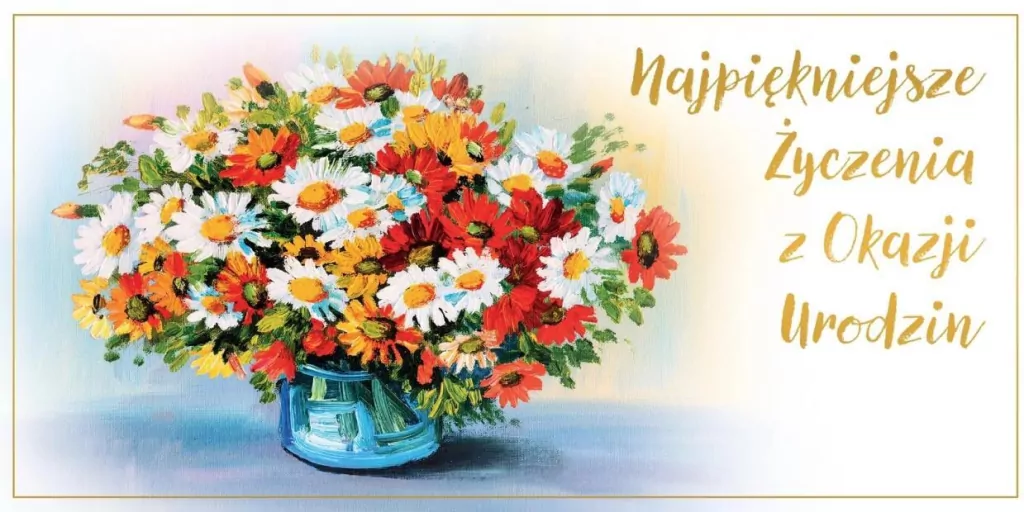 Karnet Flowers Urodziny wzór nr 10 - tantis.pl
