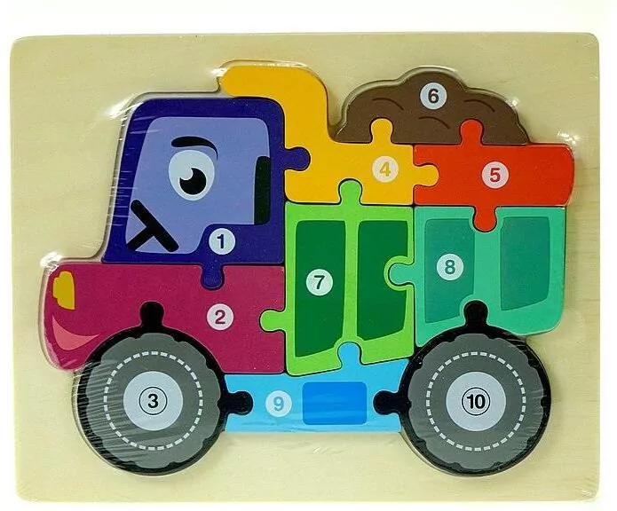 Układanka drewniana puzzle. Pojazdy - tantis.pl