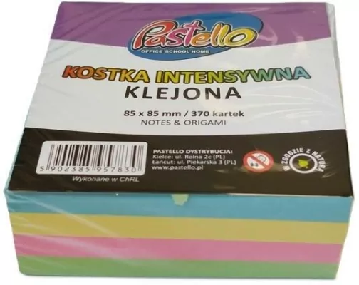 Kostka klejona 85x85mm 370 kartek kolorowa