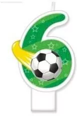 Świeczka urodzinowa Piłka 8cm Cyfra 6 SF-159-6