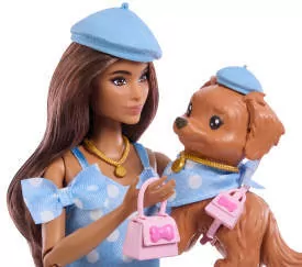 Barbie Jednakowa stylizacja Lalka i piesek Groszki - tantis.pl