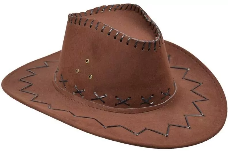 Kapelusz kowboja welurowy brązowy - tantis.pl