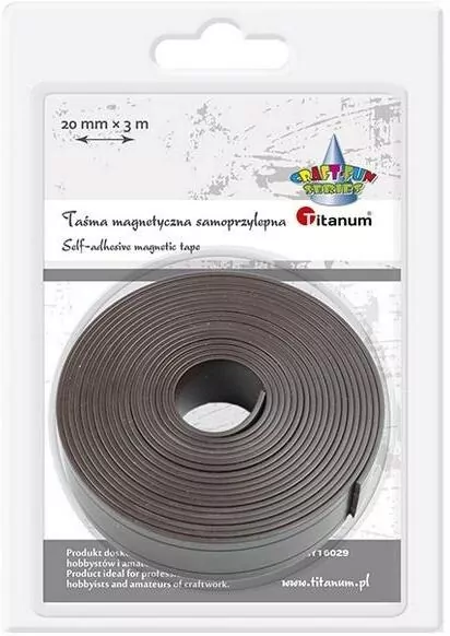 Taśma magnetyczna samoprzylepna 20mm x 3m, czarna - tantis.pl