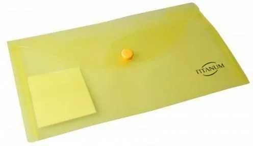Teczka kopertowa DL transparentna, żółta - tantis.pl