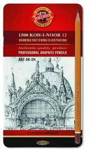Ołówek graficzny 1502/II ART 8B-2H KOMPLET 12 SZT - tantis.pl