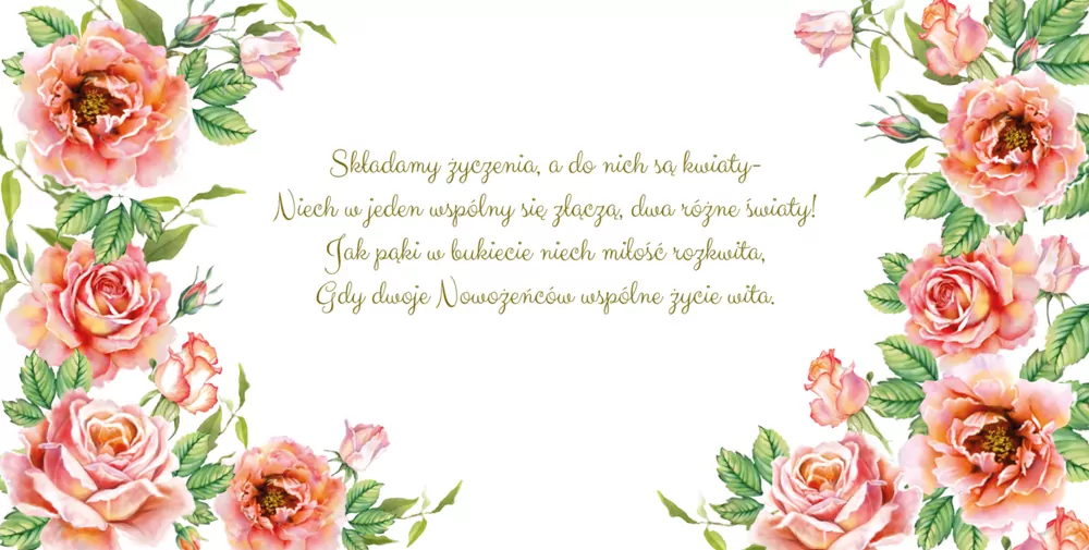 Karnet KWD ślub Herbaciane róże - tantis.pl