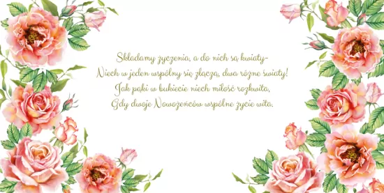 Karnet KWD ślub Herbaciane róże