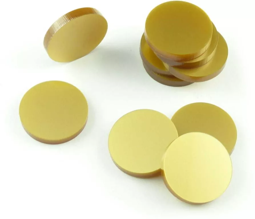 Znaczniki akryl złote okrągłe 22x3 mm - tantis.pl