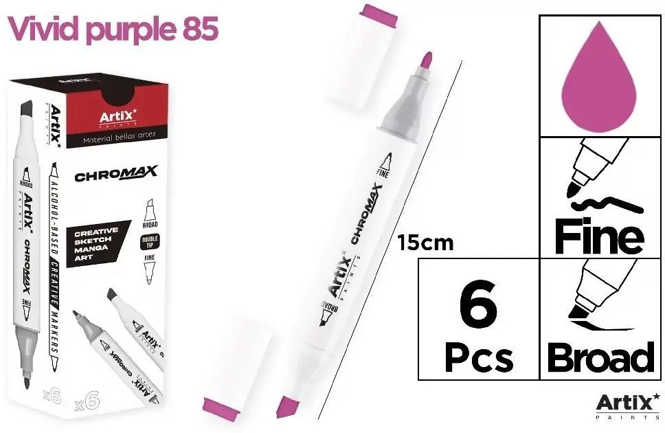 Marker Chromax z 2 końcówk. vivid purple 85 - tantis.pl