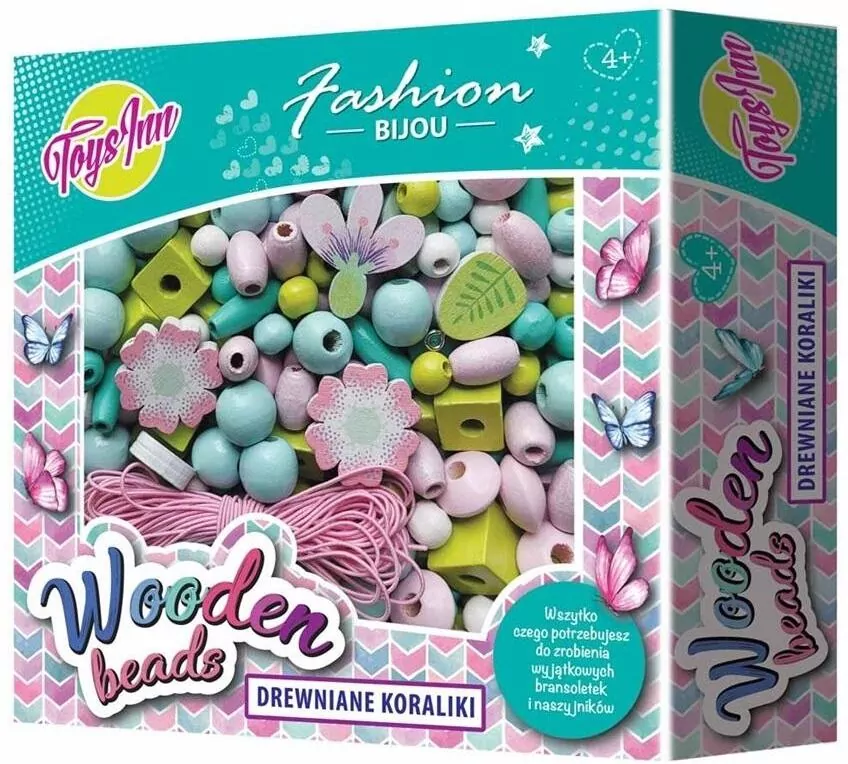 Koraliki drewniane kwiaty. ToysInn - tantis.pl