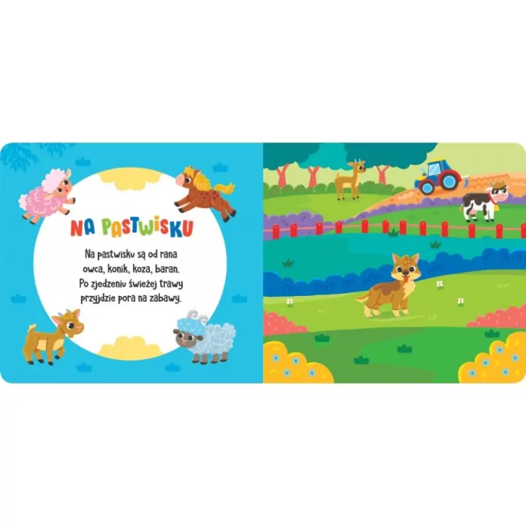 W zagrodzie. Książeczka sensoryczna z filcowymi naklejkami - tantis.pl