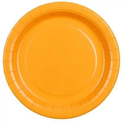 Talerzyki papierowe jasny pomarańczowy 18cm - tantis.pl
