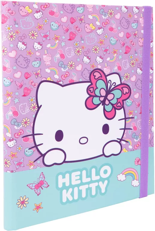 Teczka przestrzenna tekturowa z gumką A4 Hello Kitty pink wzór 3 - tantis.pl