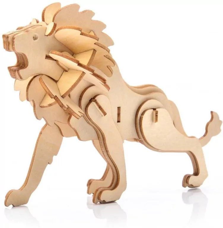 Puzzle drewniane 3D. Lew - tantis.pl