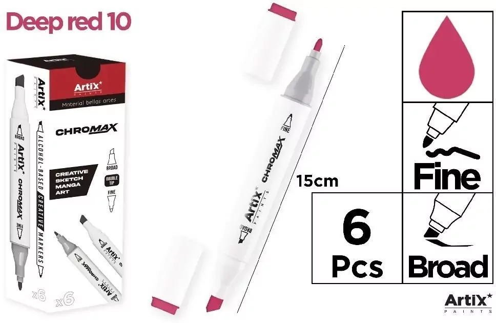 Marker Chromax z 2 końcówk. deep red 10 - tantis.pl