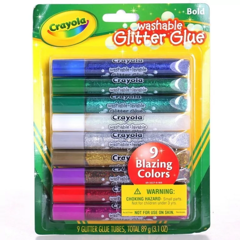 Klej brokatowy 9 kolorów 3527 Crayola - tantis.pl