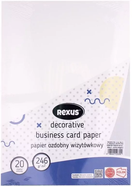 Papier wizytówkowy A4/20K biały Juta - tantis.pl