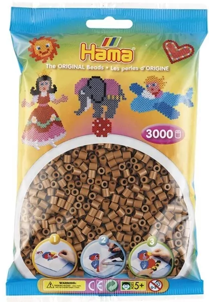 Hama Midi Koraliki w woreczku 3000 brązowe - tantis.pl