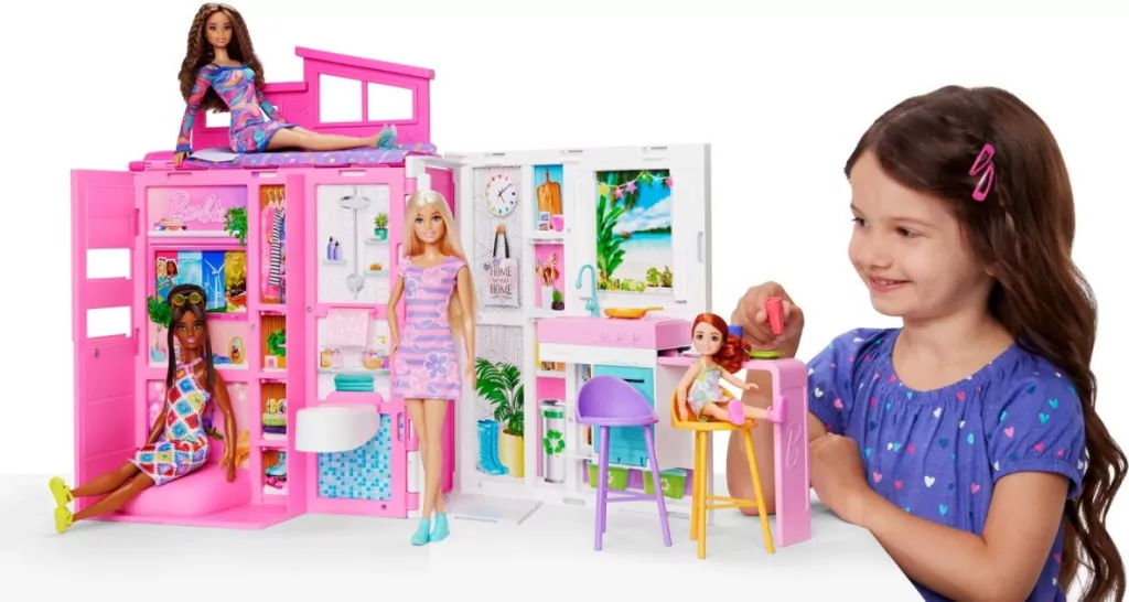 Barbie Fashionistas, Przytulny domek + Lalka HRJ77 - tantis.pl