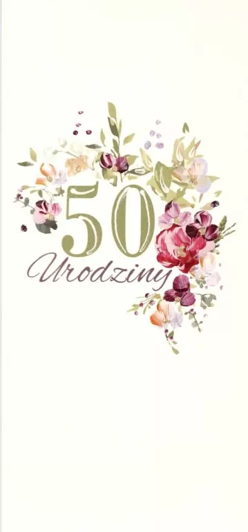 Karnet Urodziny 50 DL U27 - Kwiaty - tantis.pl