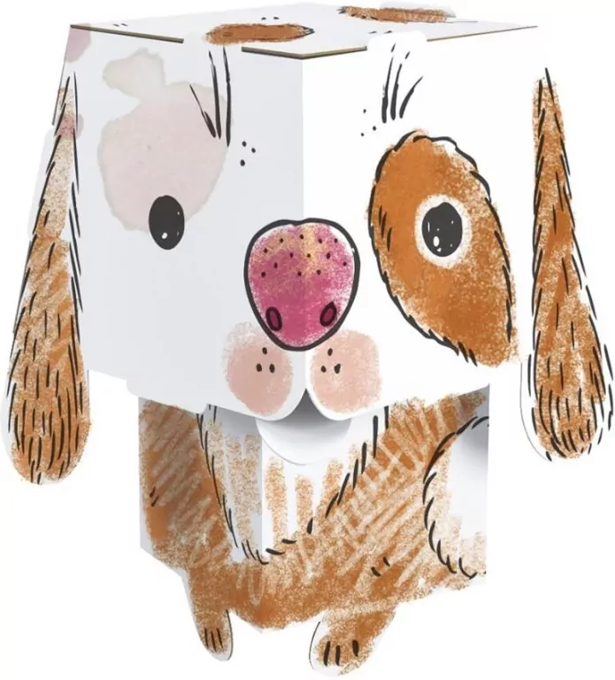 Cube head. Pies. Złóż i pokoloruj - tantis.pl