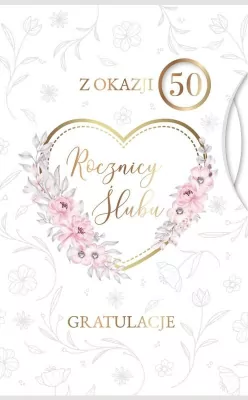 Karnet Rocznica Ślubu wymienne cyfry