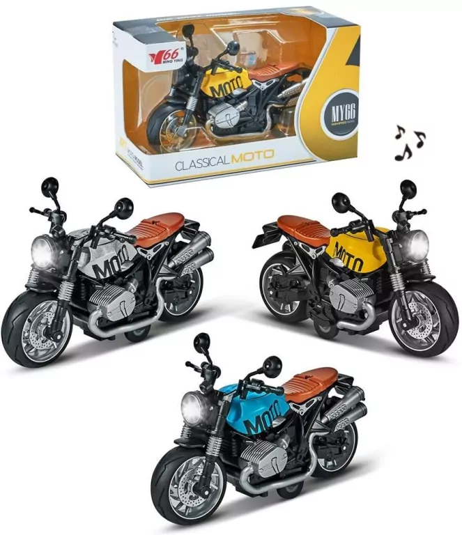 Motocykl metalowy ze światłem i dźwiękiem MIX - tantis.pl