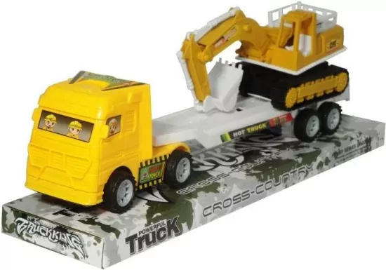 Ciężarówka budowlana z przyczepą