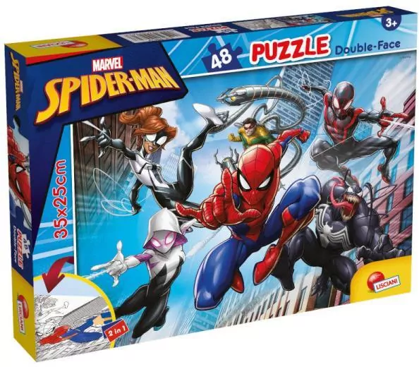 Lisciani. Puzzle 48 dwustronne. Spiderman - tantis.pl