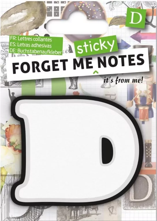 Forget me sticky notes kart samoprzylepne. Litera D - tantis.pl